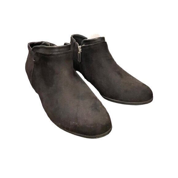 Comfortview Women's The Bexley Bootie Black Faux Suede Size 8WW Zip Up BOHO NWOT - Picture 3 of 13